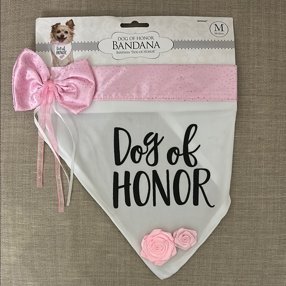 Dog of Honor Bandana with Pink Bow